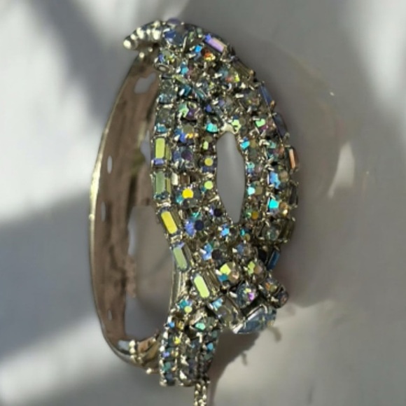 Rare Aurora Borealis Ribbon Rhinestone Bracelet - Picture 2 of 9